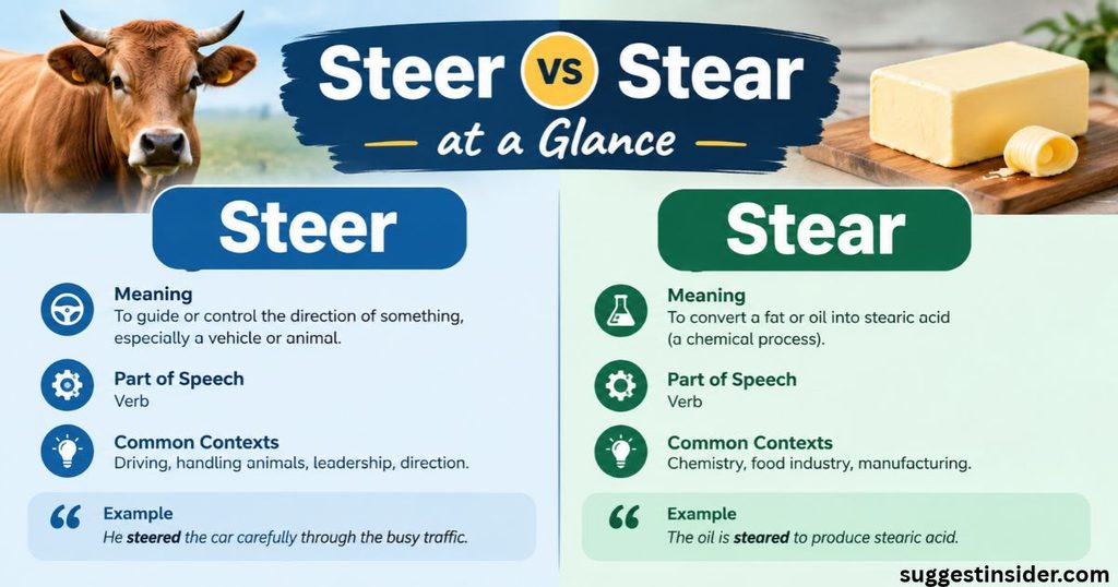 Steer vs Stear at a Glance